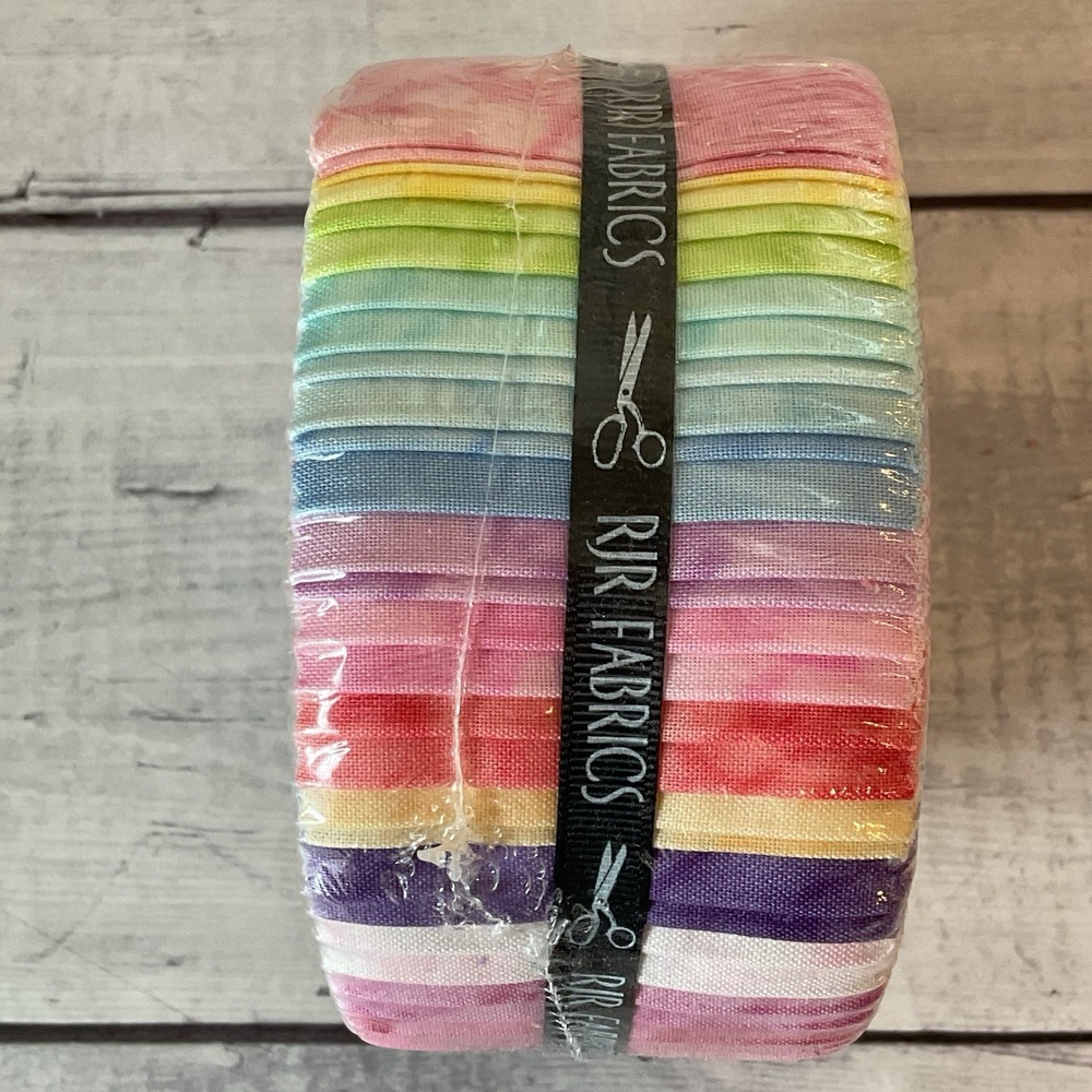 RJR Fabrics Pixie Strips Handspray Cotton Candy Pastel 2 1/2" Jelly Roll Quilt